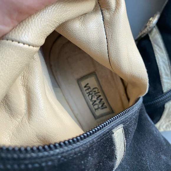 Versace Shoes Vintage Versace 9s Over The Knee Suede Leather Heel Thigh High Boot Gucci Ysl